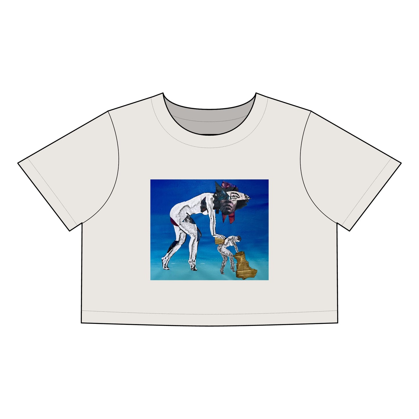 “New Humans” Vintage Women's Faded Crop Tee