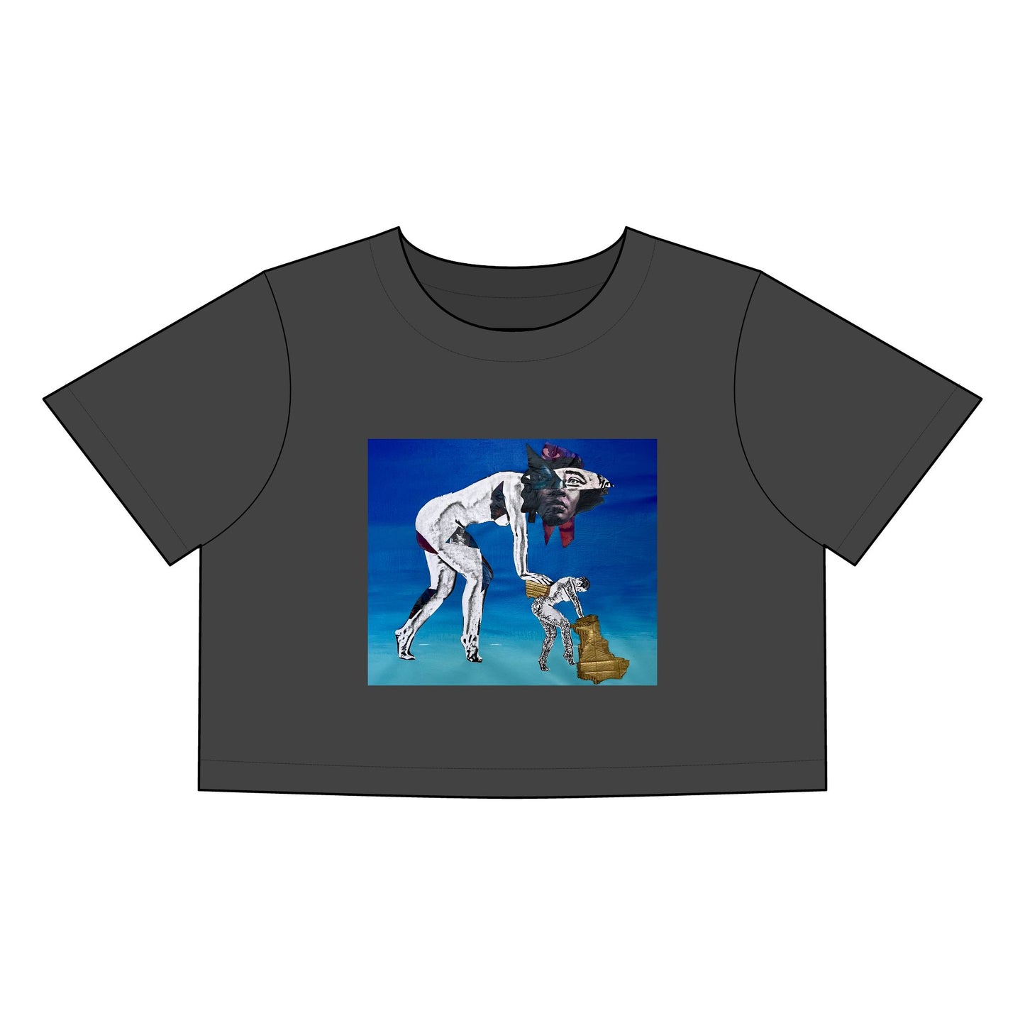 “New Humans” Vintage Women's Faded Crop Tee
