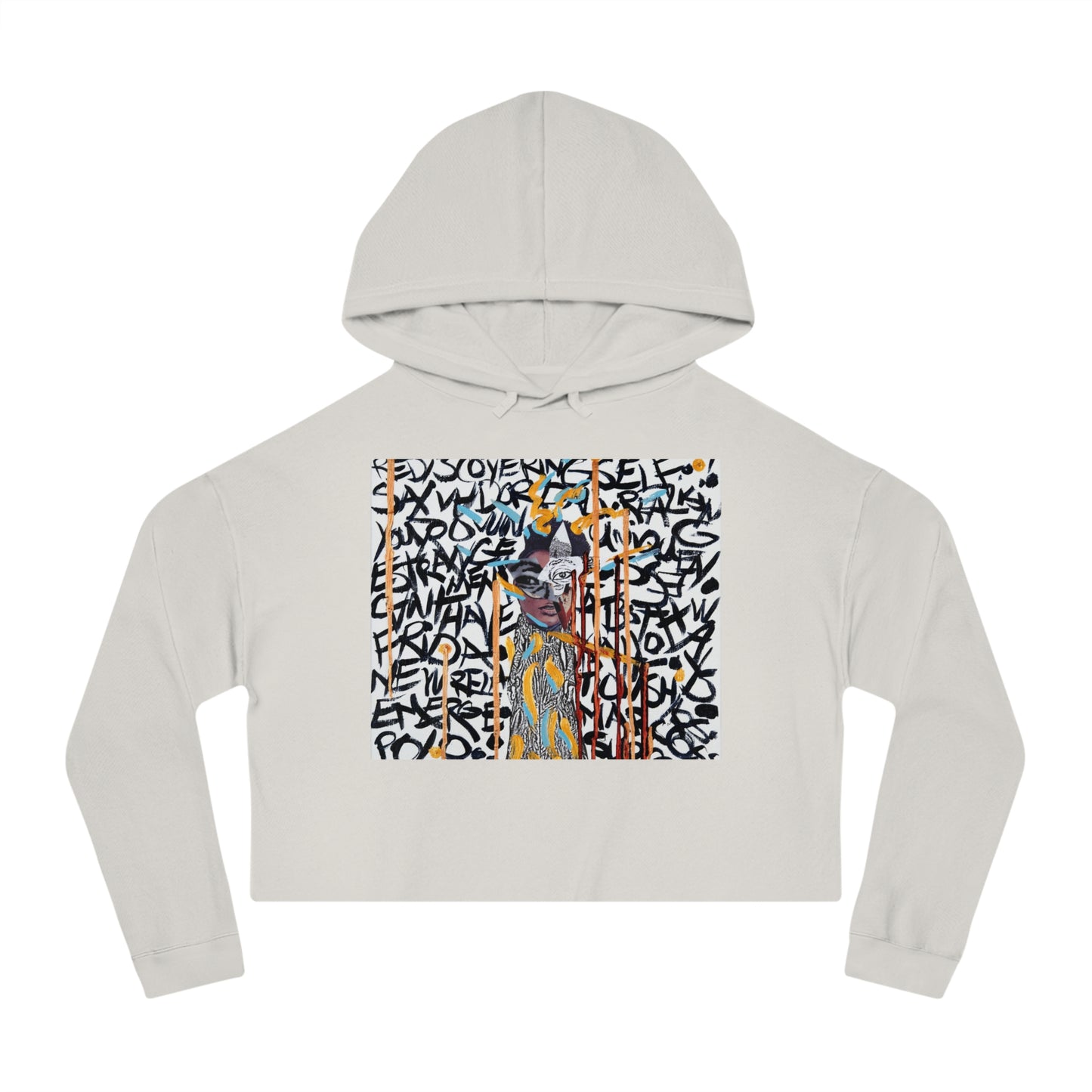 "Magritte by Courtney Minor" Cropped Hooded Sweatshirt