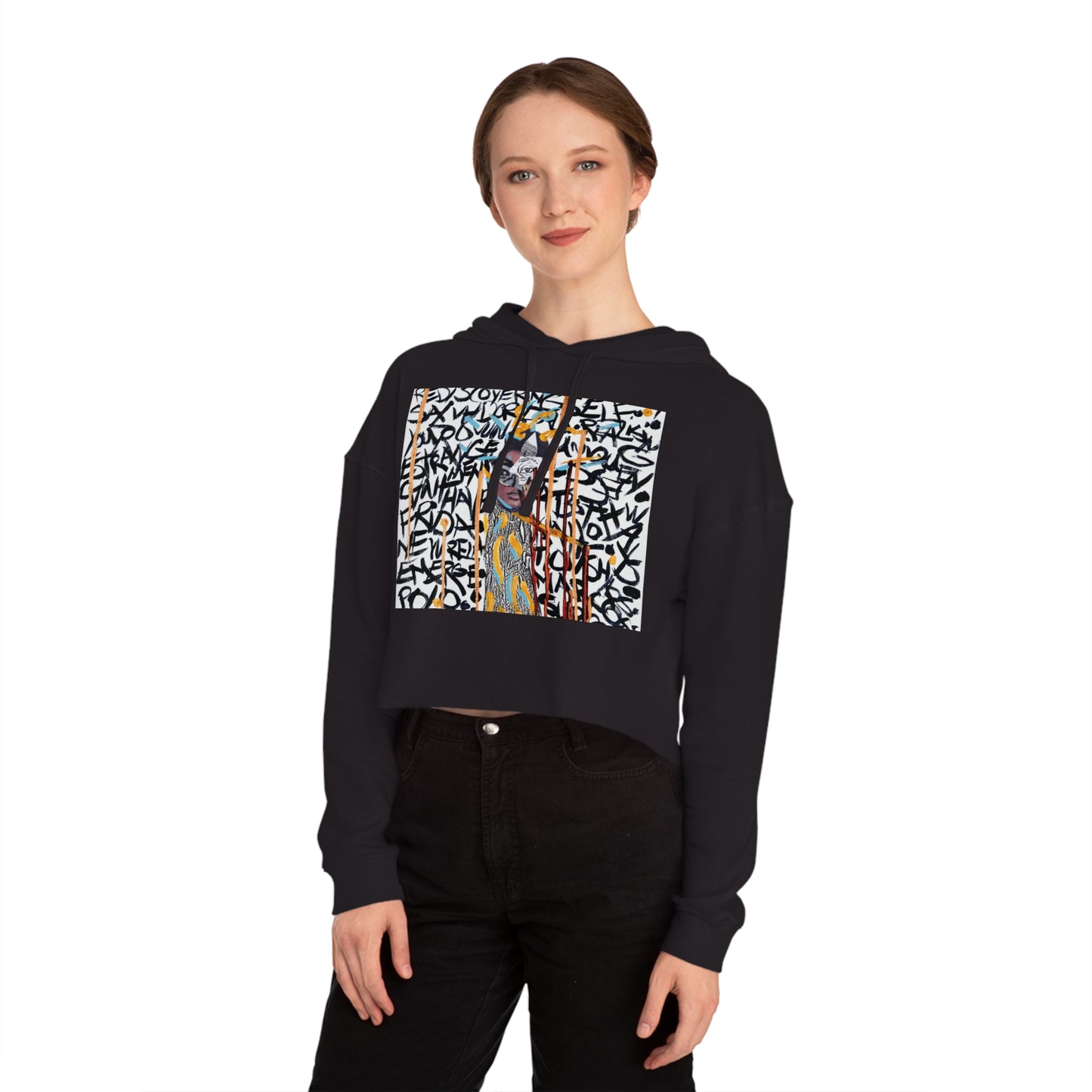"Magritte by Courtney Minor" Cropped Hooded Sweatshirt