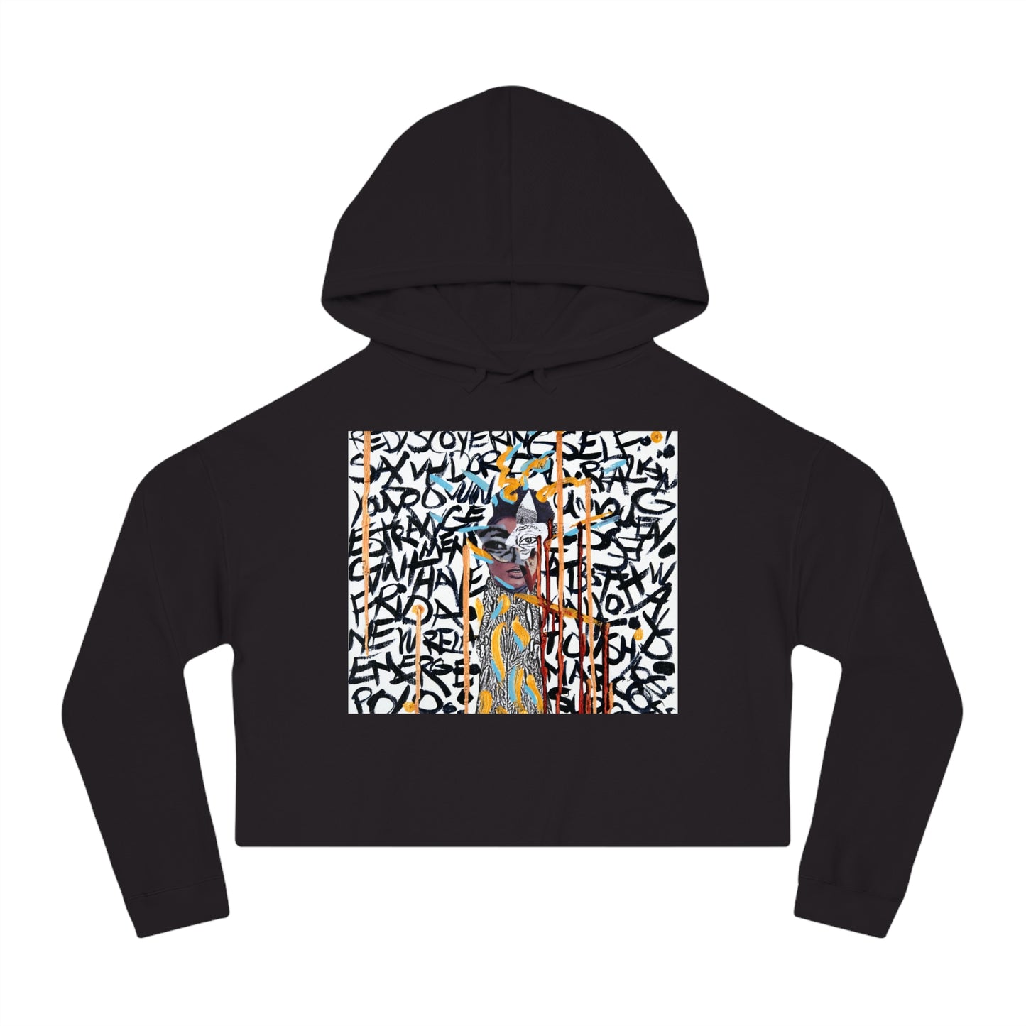"Magritte by Courtney Minor" Cropped Hooded Sweatshirt